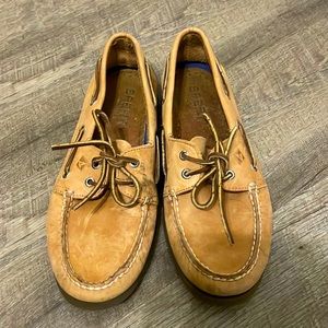 Men's Size 9M Authentic Original Boat Shoe in Sahara Leather- Sperry
